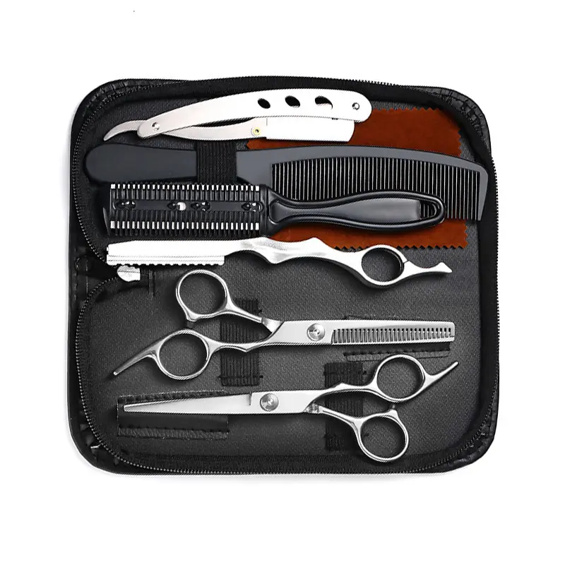 Best1998 Professional Stainless Steel Hair Cutting Kit - Barber Salon Hair Tools with Smooth Barber Grips for Home, Professional Use (Adults),summervibes Hair Clippers Kit Low Noise Groomer Hair Care Styling Handle