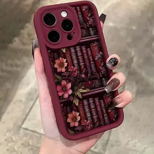 Floral & Book Pattern Phone Case, Anti-drop Decorative Phone Protector Cover, Phone Accessories Compatible with iPhone X 11 12 13 14 15 16 17 Pro Max