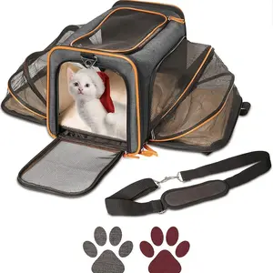 Expandable Pet Carrier, Open-air Top Pets Handbags with Two Side Expansion, Breathable Pet Travel Bag, Dog & Cat Accessories, Animal Carrier