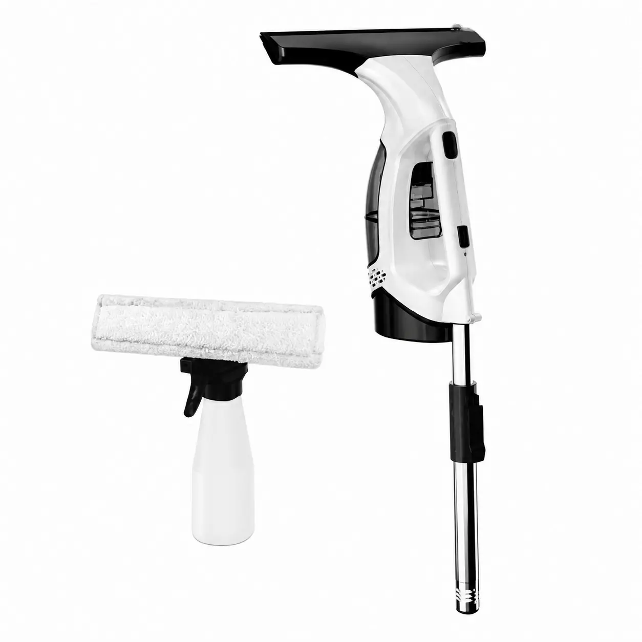 Handheld Window Vacuum Cleaner - All-in-1 Glass Cleaning Tool with Extension Bar, Spray & Squeegee, No-Drip Water Collection for Home, Car