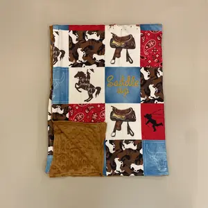 Baby Blanket Western Blanket Minky Blanket Outdoor Bedding kids Blanket