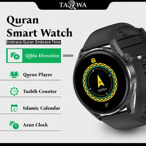 TAQWA Quran Smart Watch Azan Clock Tasbih Prayer Times with Heart Rate/Sleep/SpO2 Monitor, Step Tracker for Women Men