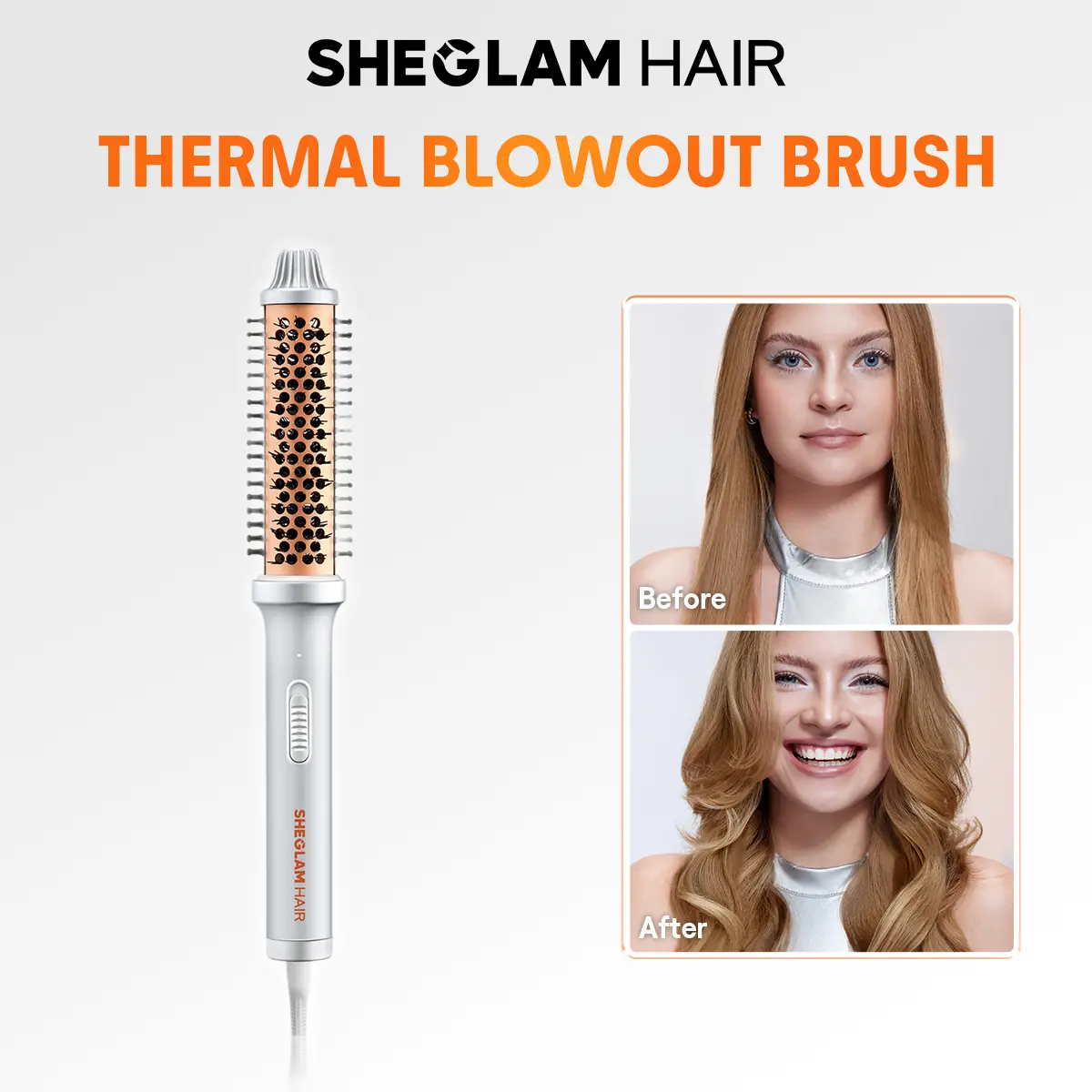 [BOGO Sale] SHEGLAM HAIR It-Curl Thermal Brush | Hair Curling Brush | 1.25/1.5inch Curls | 2-Level Temps | Negative Ion Function | Reduce Frizz | Fast Heating | Hair Root Volume & Loose Curls#hair tools #girly essentials  #intimate gifts for women