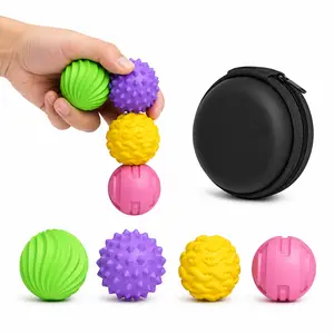 Silicone Magnetic Fidget Ball Set, 4PCS Quiet Sensory Desk Toys, Textured Tactile Fidget Toy for Focus and Relaxation, Portable Office Desk Gift for Adults & Teens