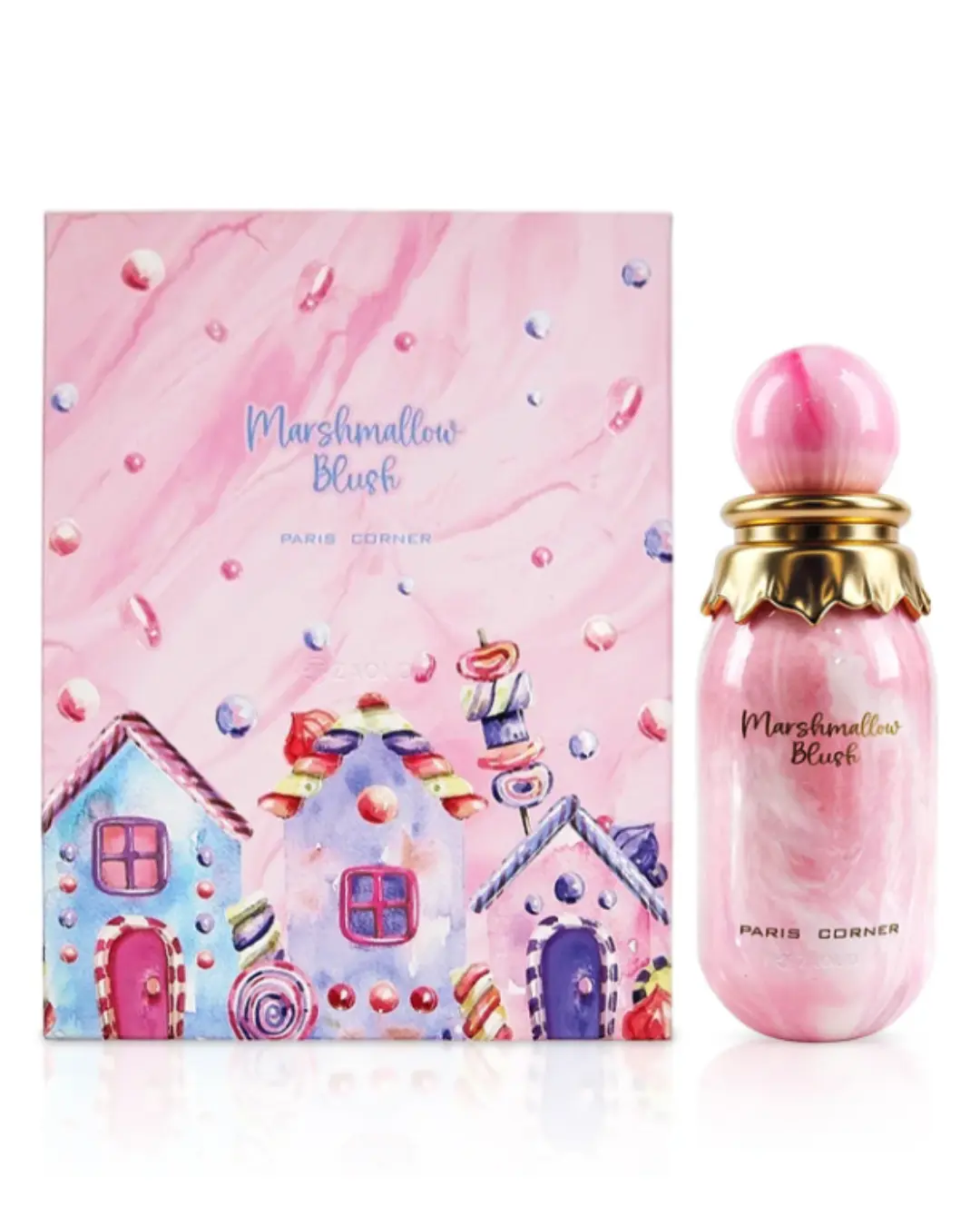 Paris Corner Marshmallow Blush Unisex EDP - 3.4 oz (100 ml) Single Item Fragrance with Floral, Citrus Vanilla, Candy-Flavored, Girly Sweet Cozy Scents, Citrus Vanilla Scent