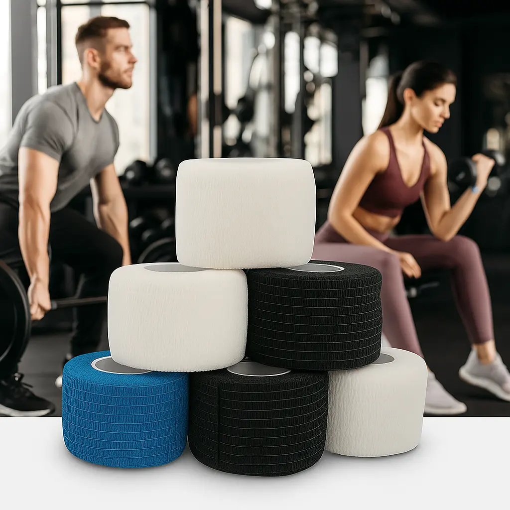 Colorful Sport Self Adhesive Elastic Bandage Wrap Tape for Knee Support Pads Finger Ankle Palm Shoulder High Flexibility Non Adhesive Compression Tape sohochic