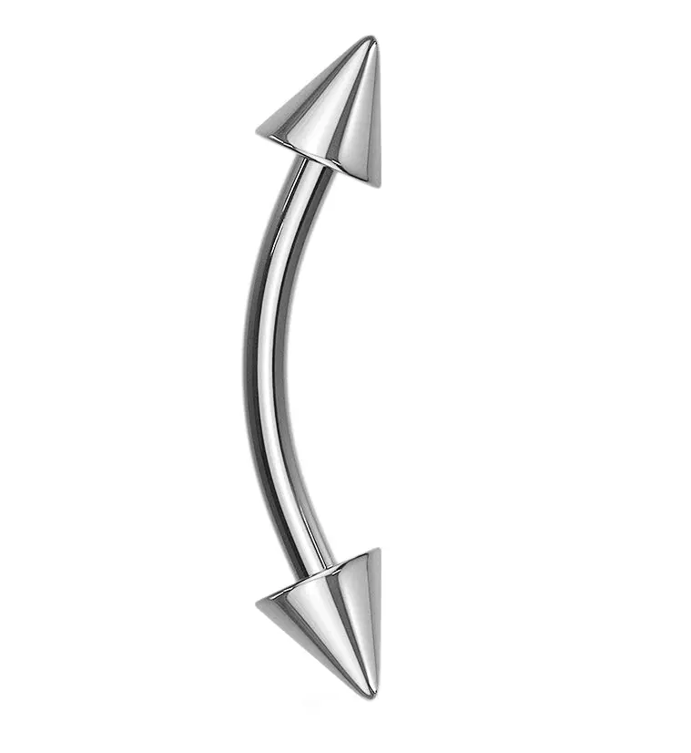 Spiked Titanium Curved Barbell