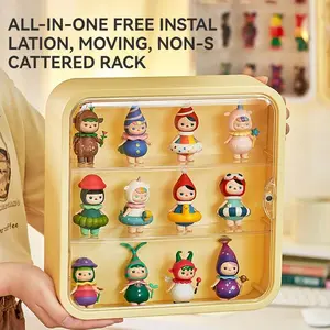 Display case for Figures Wall Display Stand Clear Acrylic Display Box with Door Dust and Moisture Proof Suitable for Popmart