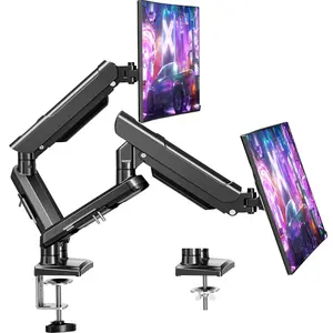 MOUNTUP Dual Monitor Stand fits up to 32 inch, Dual Monitor Desk Mount Height Adjustable, Monitor Arms for 2 Monitors, Home Office VESA Mounts, Freelift Black