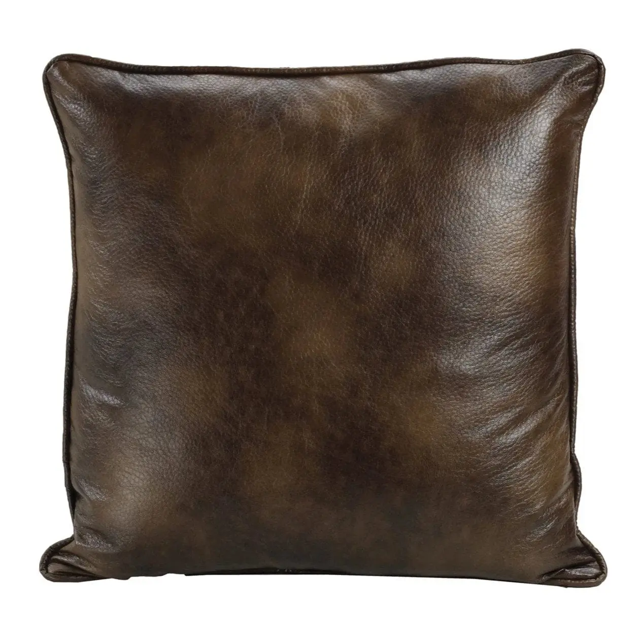 Brown Faux Leather Euro Pillow Brown Faux Leather Euro Pillow