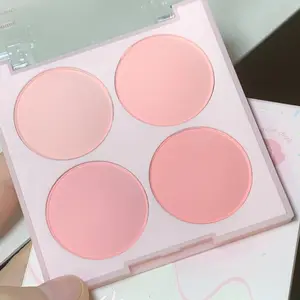 Four-Color Blush Palette, Low Saturation Highlighter Setting Concealer, Natural Glow, Enhances Makeup Precision, Ideal for Daily Use, Parties