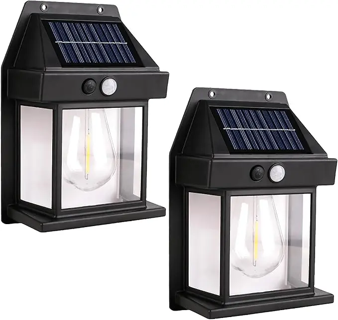 Solar Lights Outdoor, Dusk to Dawn Solar Wall Sconce Motion Sensor, 3 Lighting Modes Waterproof Solar Security Wall Lantern Light Fixtures for Garden Yard Patio Fence Outside Decorative tube
