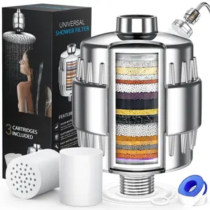 20-layer Shower Filter, Shower Head Filter with 2 Cartridges, Shower Equipment for Home Bathroom, Bathroom Accessories, Bathroom Showerhead Filter
