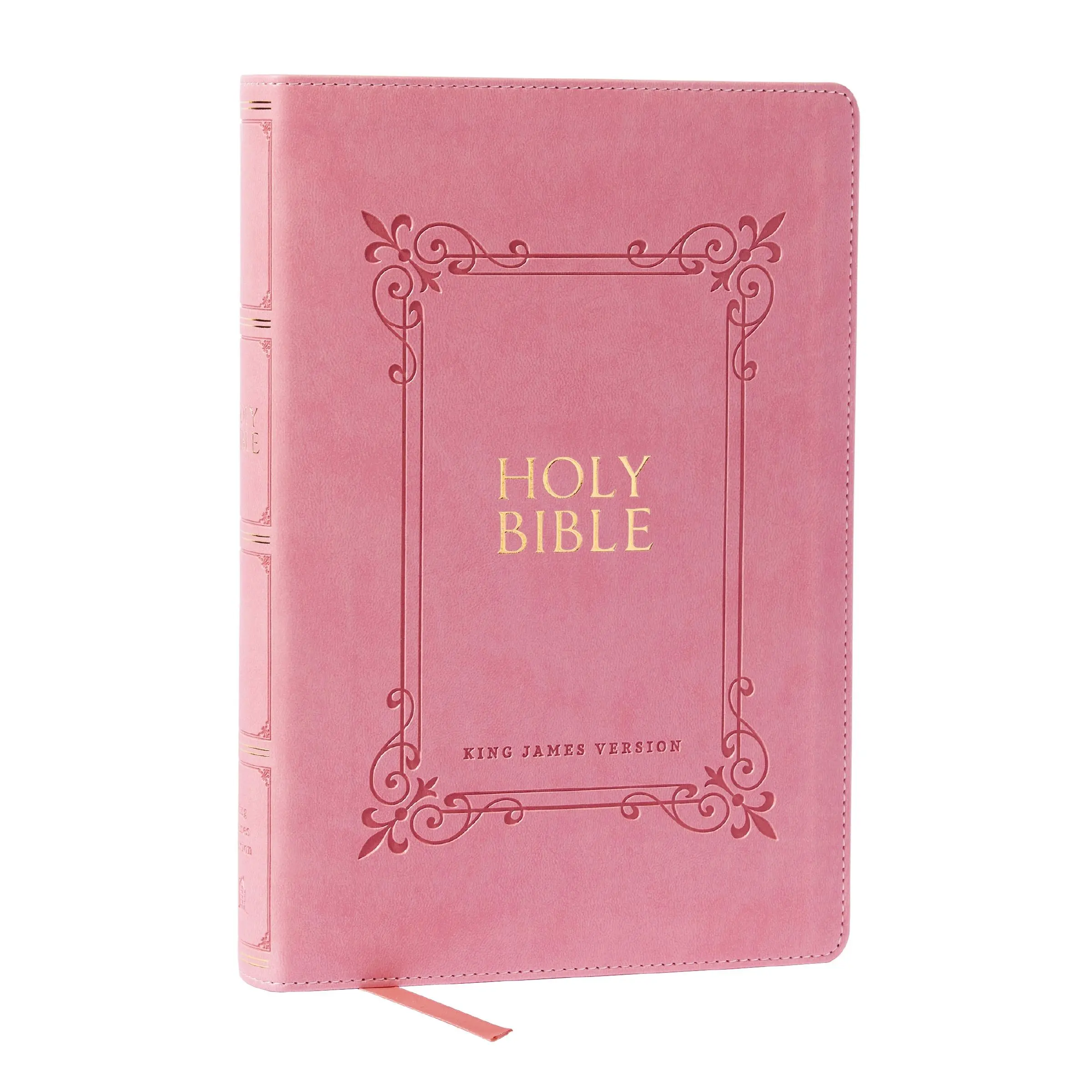 KJV Holy Bible Large Print Center-Column Reference Bible, Pink Leathersoft, 53,000 Cross References, Red Letter, Comfort Print: King James Version by Thomas Nelson [Leathersoft Book]
