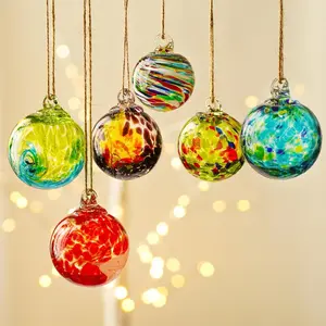 Set  6 Glass ball,halloween outdoor decor blown devil felt  decorations, hanging  balls for decoration in the garden  Friendship Park, Halloween decoration. Glass christmas Multicolored christmas decorations wedding stuff Bible Verse Prayer Jar of