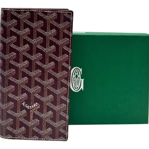 Pre-owned Goyard CANVAS PHONE HOLDER GOYARDINE BURGRUNDY