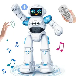 Remote Control Robot Toy, Rechargeable RC Robot Toy with Automatic Demonstration, Flexible Head & Arm Dance Action Music Toy, Early Education Toy, Movable Robot