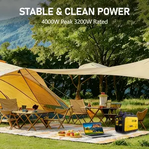 4000 Watt Peak Portable Inverter Generator, Gas Powered Generator,  Low Noise for Camping, Blizzard, Power Outage