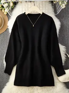 Women's Cozy and Comfortable Sweater, Effortless Chic Loose Fit Knit Top, Ladies' Knitwear for Fall and Winter