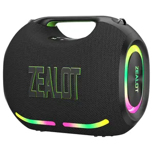 ZEALOT Bluetooth Speaker Portable, 120W HIFI Stereo Immersive Bass, RGB Rhythm Lights, IPX7 Waterproof, 24000mAh Power Bank, BT5.4 for Camping, Party, Home, Beach