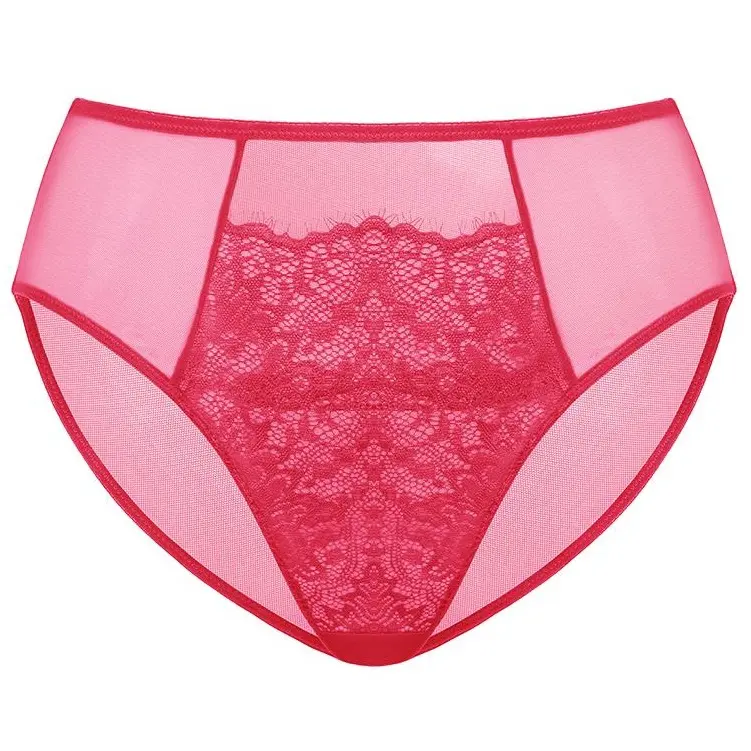 Live Only HSIA Crimson Passion Holiday Colors Mesh Lace Panty Women Underwear Mid-Rise Bikini High-Rise Brief