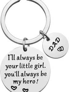 Father’s Day Gift - Dad Gifts from Daughter for Birthday Christmas Valentine’s Day, I'll Always Be Your Little Girl, You Will Always Be My Hero Daddy Keychain, Father Daughter Keyring