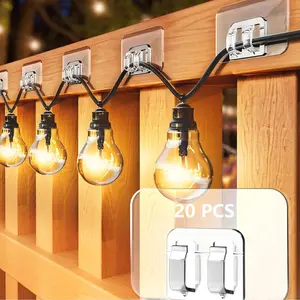 Outdoor String Light Hooks, 20pcs Shelf Brackets, Adhesive  Wire Organize  for Indoor & Outdoor Christmas Decorations, Wall Mounted Holder
