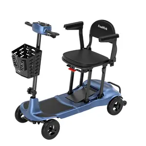27.5 lbs Ultra Lightweight Carbon Fiber Mobility Scooter, Airline Approved, All-Terrain Folding Portable Scooter with Basket & Charger-blue