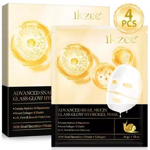 Snail Mucin Glass Glow Hydrogel Face Masks Skincare, Snail Mucin Serum Face