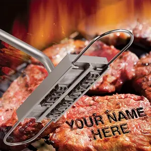 Custom BBQ Meat Branding Iron Set with 55 Changeable Letters - Personalized Grilling Accessory, Aluminum Barbecue Tool for Steaks, Burgers, Chicken, Food Contact Safe, Ideal Labor Day Gift