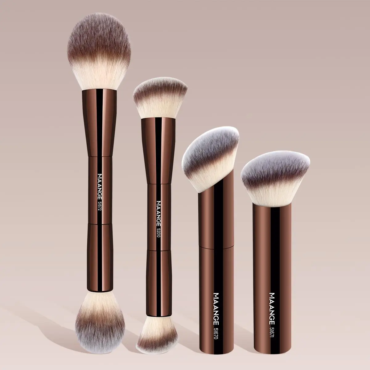 Professional Makeup Brush Set, 4 Counts/set Beauty Brush Set Multifunctional Soft Makeup Brush, Makeup Brush for Powder Liquid Cream, Makeup Accessories for Girls, Multifunctional Makeup Brushes