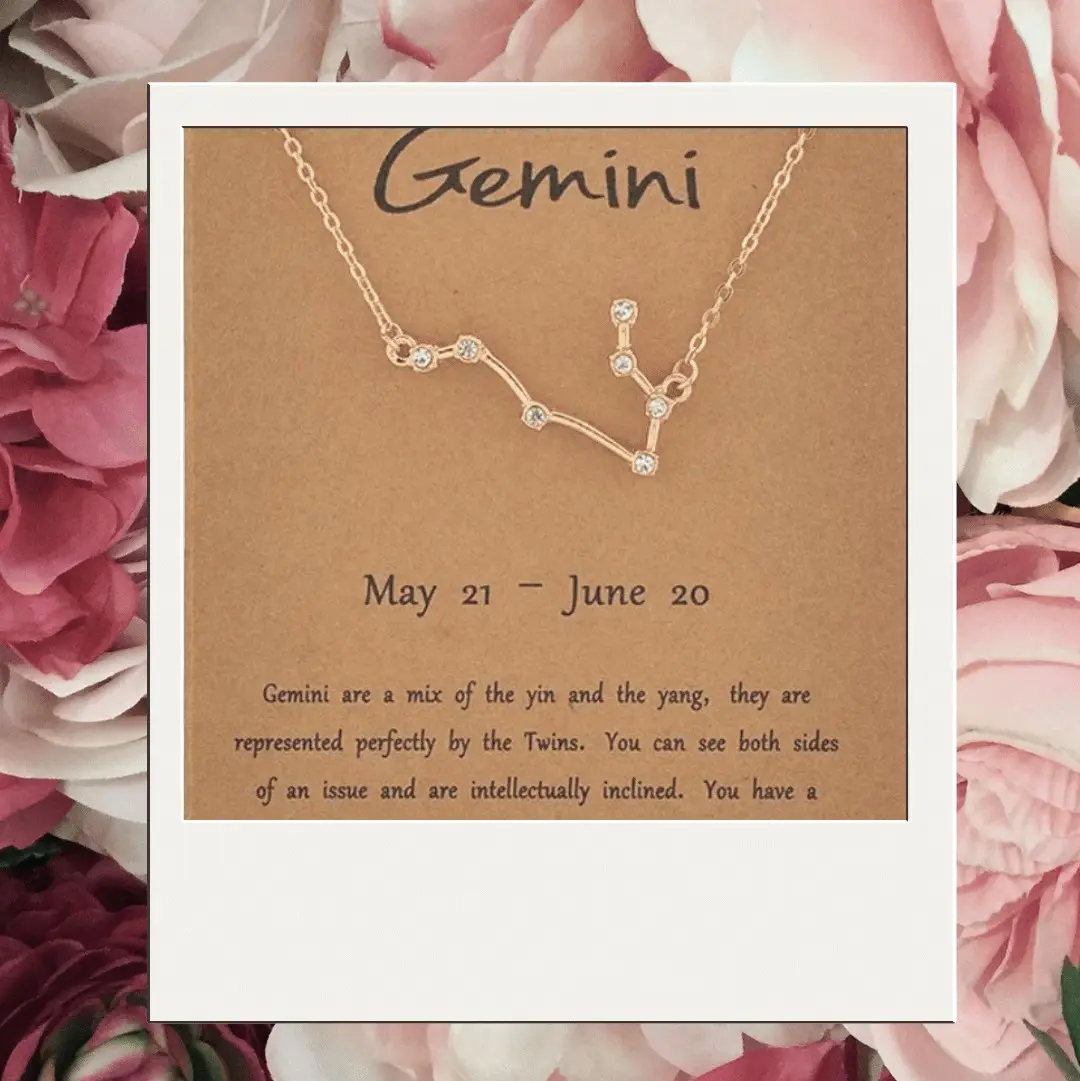 Gemini Zodiac Constellation Necklace Female Daily Birthday Birthday