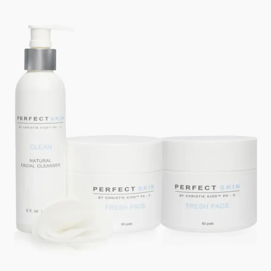 The Duo Bundle - Clean Natural Facial Cleanser & Fresh Pads Skincare Set