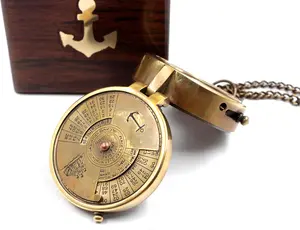 Pocket Calendar Compass  Engraved Brass Nautical Compass for Camping, Travel, Boating, and  Decor  Gifts for , Teens & Family