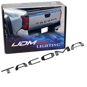 iJDMTOY 6pcs Matte Black Finish Raised 3D Tailgate/Trunk Emblem Letter Pieces For 2024-up Toyota Tacoma