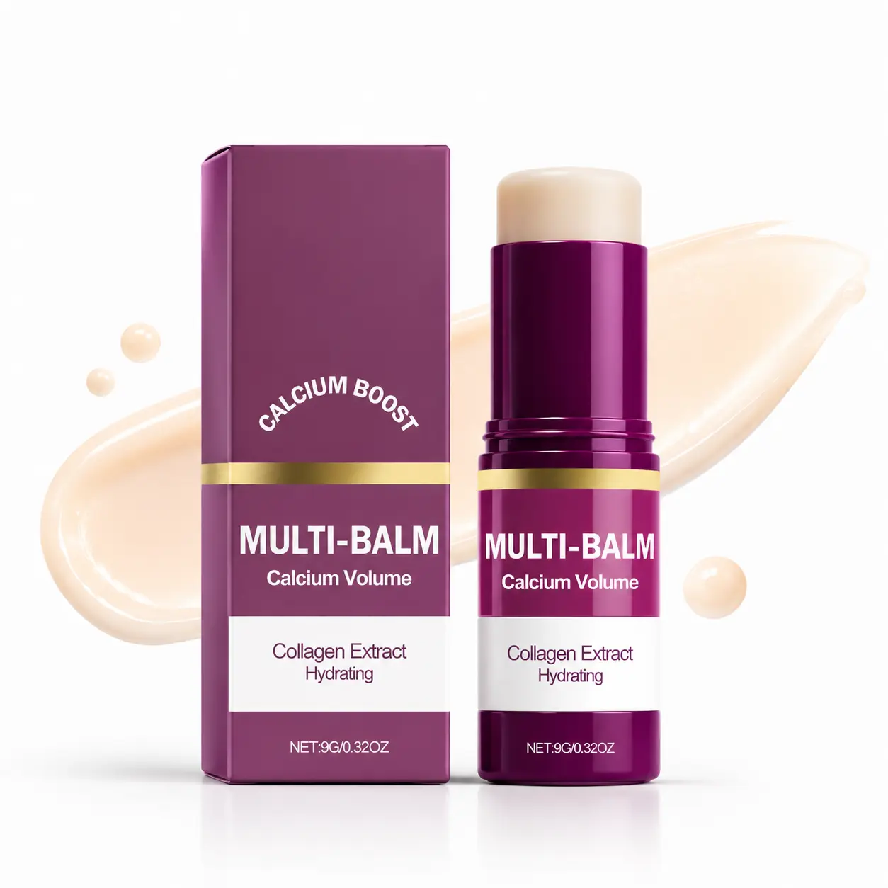 2-Pack Calcium Multi-Balm Stick - Korean Anti-Aging Skincare Treatment with Collagen, Vitamin D - Hydrating, Firming for Face, Eyes, Neck - Suitable for All Skin Types
