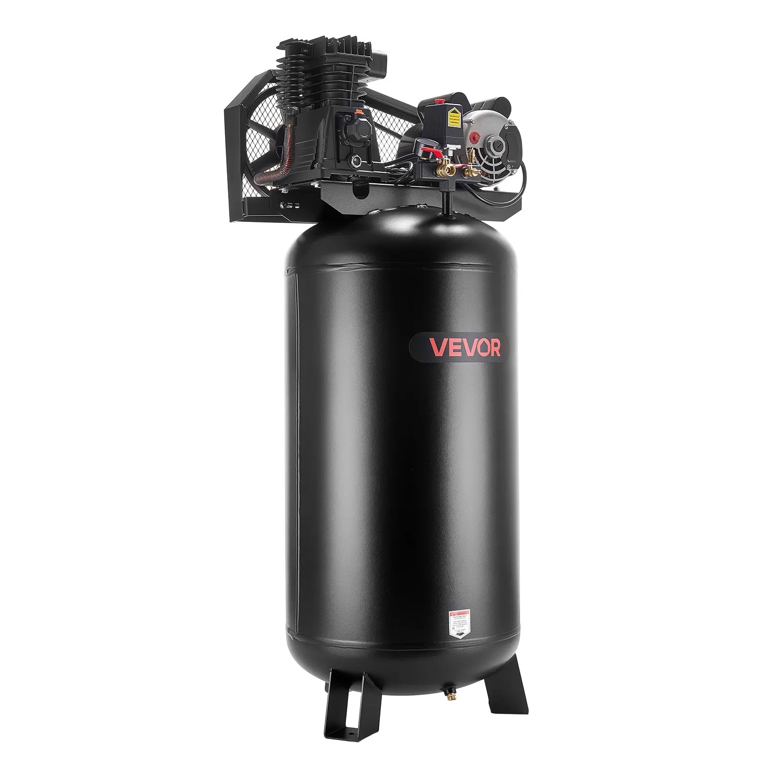 【FathersDayGift】VEVOR 60 Gallons Heavy-Duty Air Compressor, 3.7HP 8 SCFM at 90PSI Air Compressors Max 155PSI Pressure, Oil-Lubricated Compressor Tank for Industrial Manufacturing, Large Workshops (230V 60Hz, No-Plug