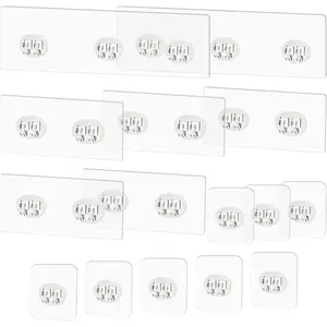15 Pack Shower Caddy Adhesive Replacement - Strong No Drilling Shower Shelf Adhesive Hooks for Bathroom Storage Shelves & Kitchen Racks, 3 Sizes Included