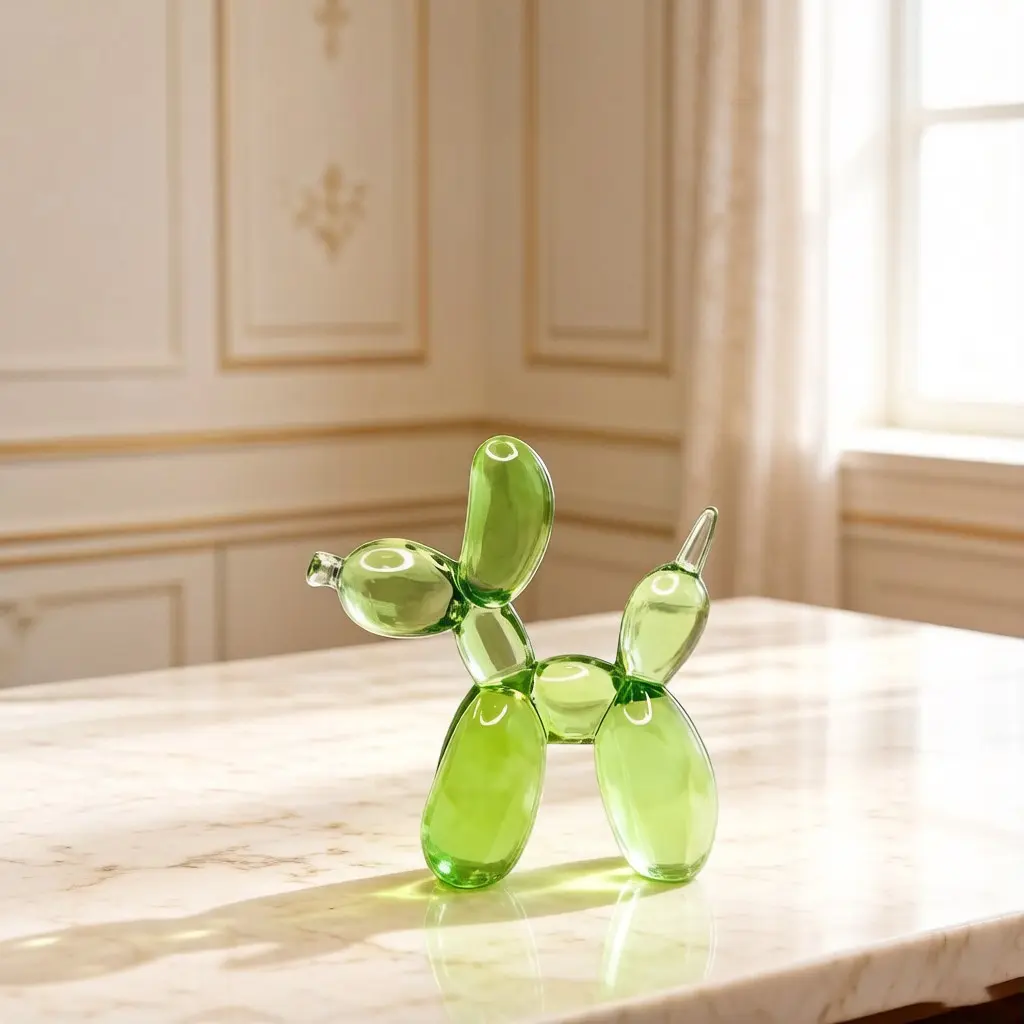 Transparent Balloon Dog Ornament, Creative Art Home Decor, Trendy Desk Decoration, Bedroom Living Room Desktop Accent, Resin Figurine Statue, Tabletop Decor, Resin Sculptures, Resin Animal Figurines