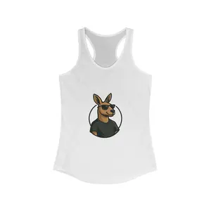 KANGA KULTURE Cool Kangaroo Women's Racerback Tank - Summer Style, Casual Wear, Gift for Animal Lovers, Fitness Top, Unique Graphic Tee