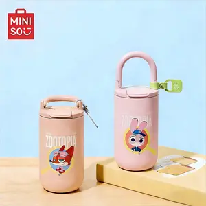 MINISO Disney Zootopia Series 14oz 304 Stainless Steel Insulated Cup with Handle, 2-Way Drinking, Cute Portable, Heat & Cold Retention, Holiday/Birthday Gift (1pc)
