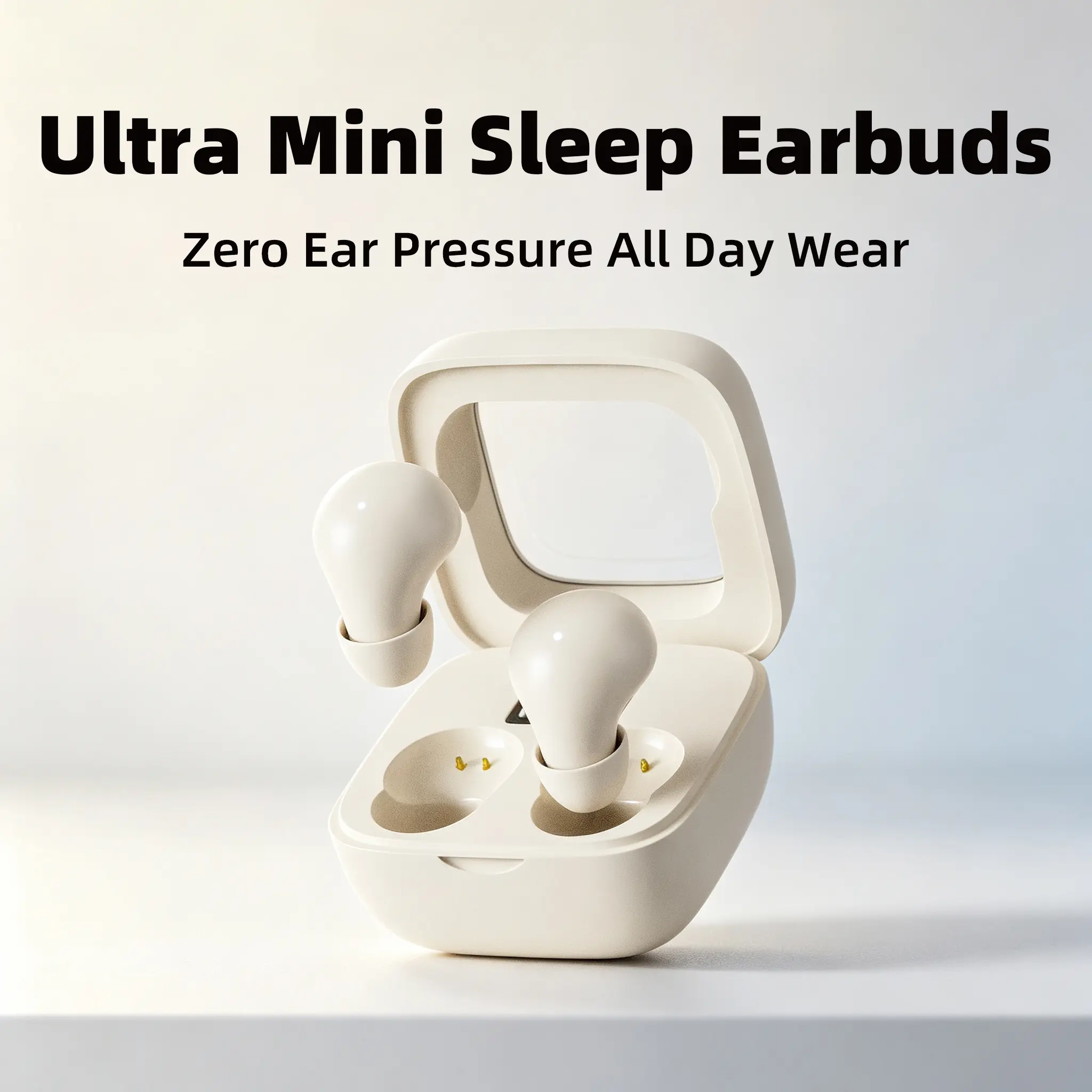 Tiny Compact Bluetooth Sleep Earbuds - Invisible Low-Burden MagSafe Magnetic Wireless Headset with Active Noise Reduction, Isolation, Water Resistance, Pocket-Size Long-Lasting Stereo Audio, Fast Charging for Bedtime, Commute Use Wireless Audio Device
