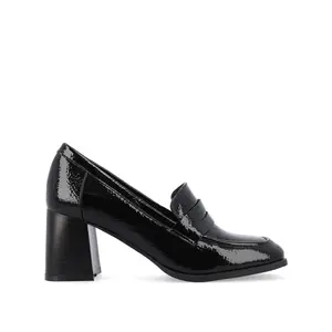 MALLEAH BLOCK HEEL LOAFERS - Patent Black