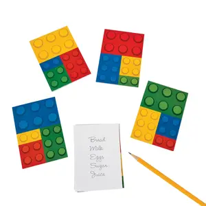 3" x 4 1/4" Color Brick Party Multicolor Paper Notepads - 24 Pc.