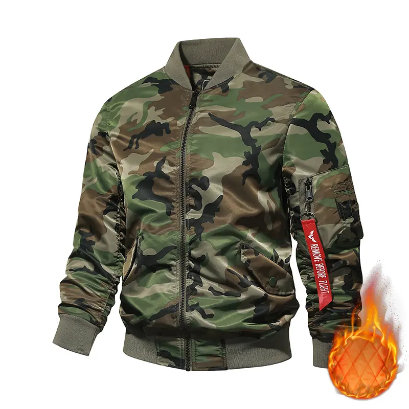 Camouflage Unisex Pilot Jacket American Style Loose Baseball Jersey Jacket Spring and Autumn New Trendy Streetwear Workwear Versatile Coat Men Casual Long Sleeve Fashion Stylish