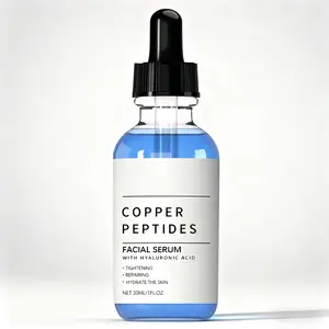 Copper Peptide Facial Hydrating Serum Essence, Contains Hyaluronic Acid, 30ML, Moisturizes, Tightens, Smooths, Brightens, Suitable for All Skin Types, Brightening Facial Serum