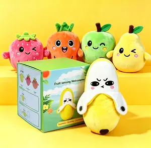 SnugPlay Interactive Music Plush Toy Set – Banana, Strawberry & Carrot Electric Plush Toys for Parent-Child Interaction, Couples & Friends Prank Toy, Valentines Day & Easter Party Fun Gift for Kids & Adults stuffed animals cute girly gifts
