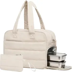 Lunch Tote Bag for Women, 2 in 1 Laptop Work Bag with Insulated Lunch Compartment, 17.7 in Computer Shoulder Bags for Work