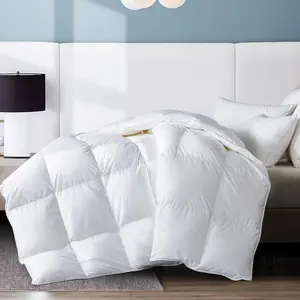King Feather Comforter, Filled with Feather and Down, White Duvet Insert - Luxurious Bed Blanket Comforter - 100% Cotton Shell -King Size 102x90 Inch