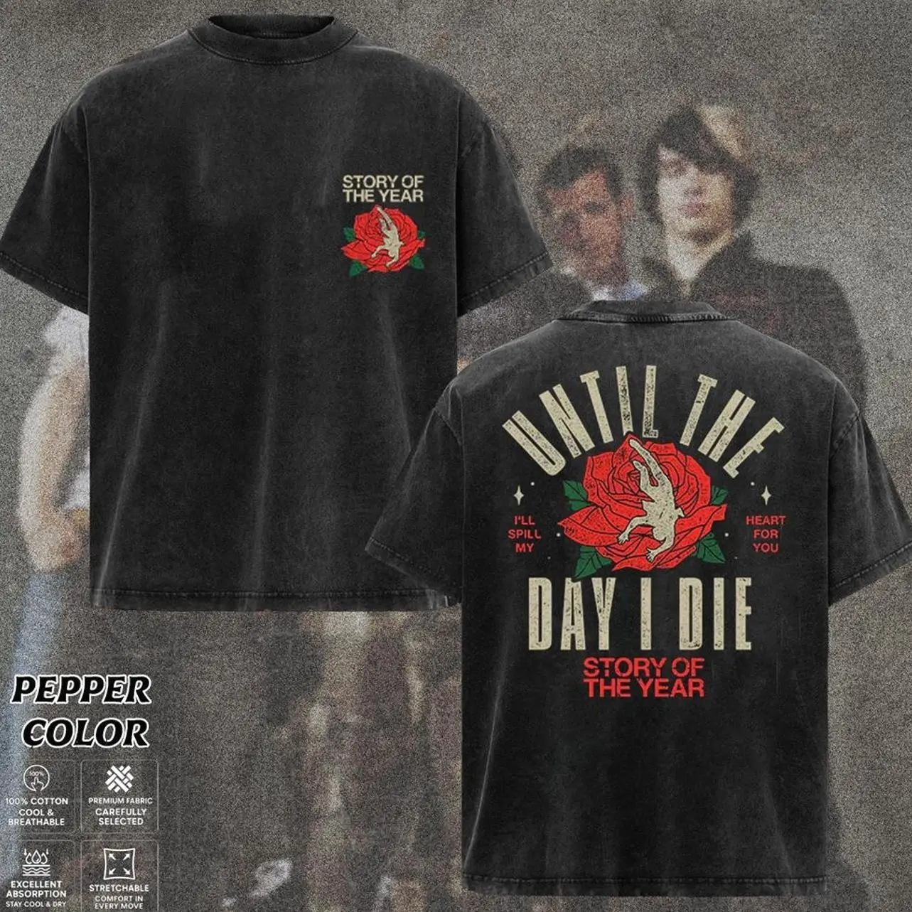 Story of the Year Band T-Shirt , Stage Dive Graphic Tee, Retro Post-Hardcore Style Shirt, 2000s Emo Rock Inspired Shirts, Vintage Heavy Cotton Band Tee, Gift for Rock Music Lovers, Alternative Merch for Men & Women UI1